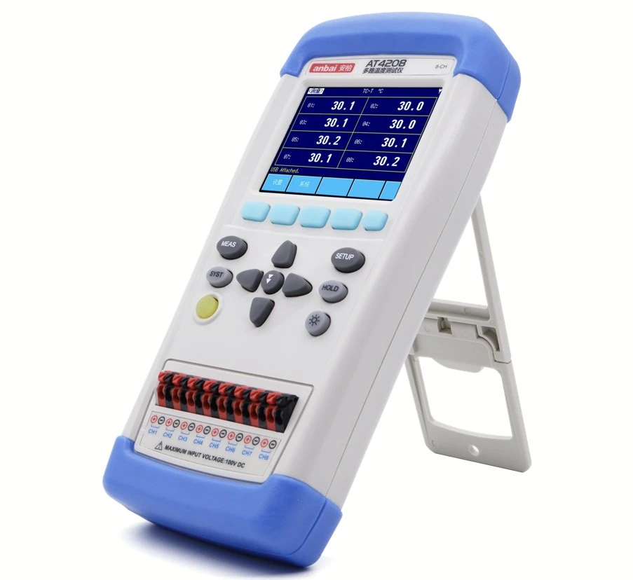 Temperature Meters Datalogger Testing Instrument with 8 Channels At4208