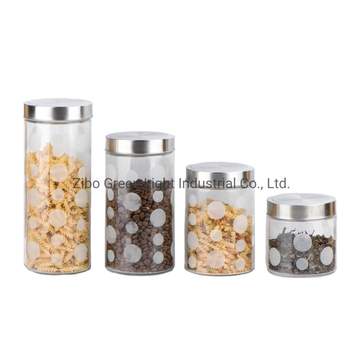 Frosted Glass Food Storage Jar with Stainless Steel Lid for Pasta Coffee Cookie Candy