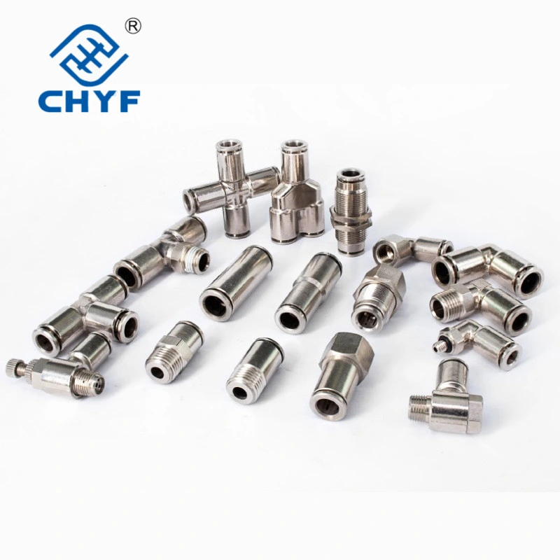 Free Sample Mpza Series 12mm Nickel Plated with Brass Pneumatic Quick One Touch Fittings for Air Compression