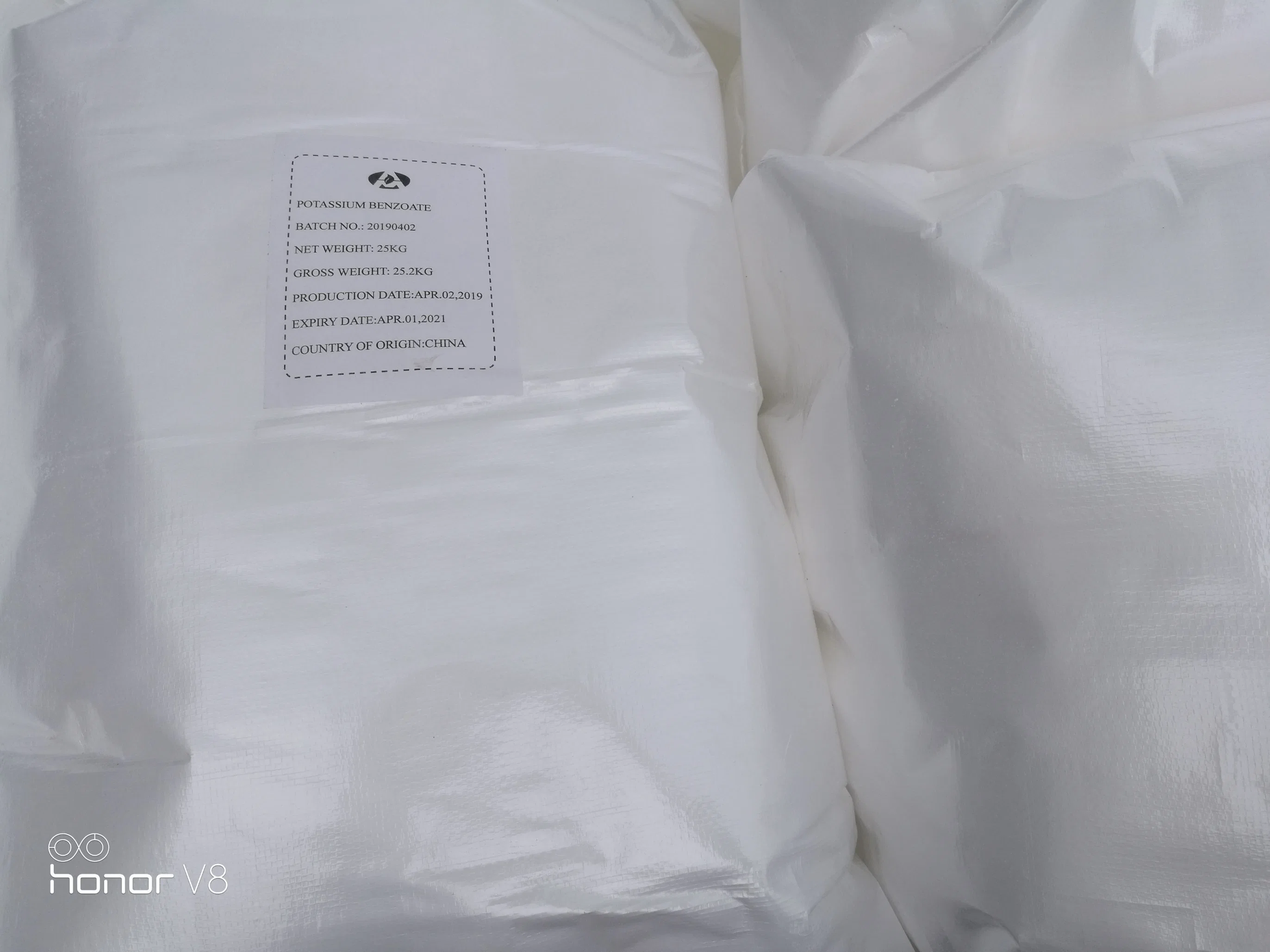 Poudre blanche de classe chimique de benzoate de potassium