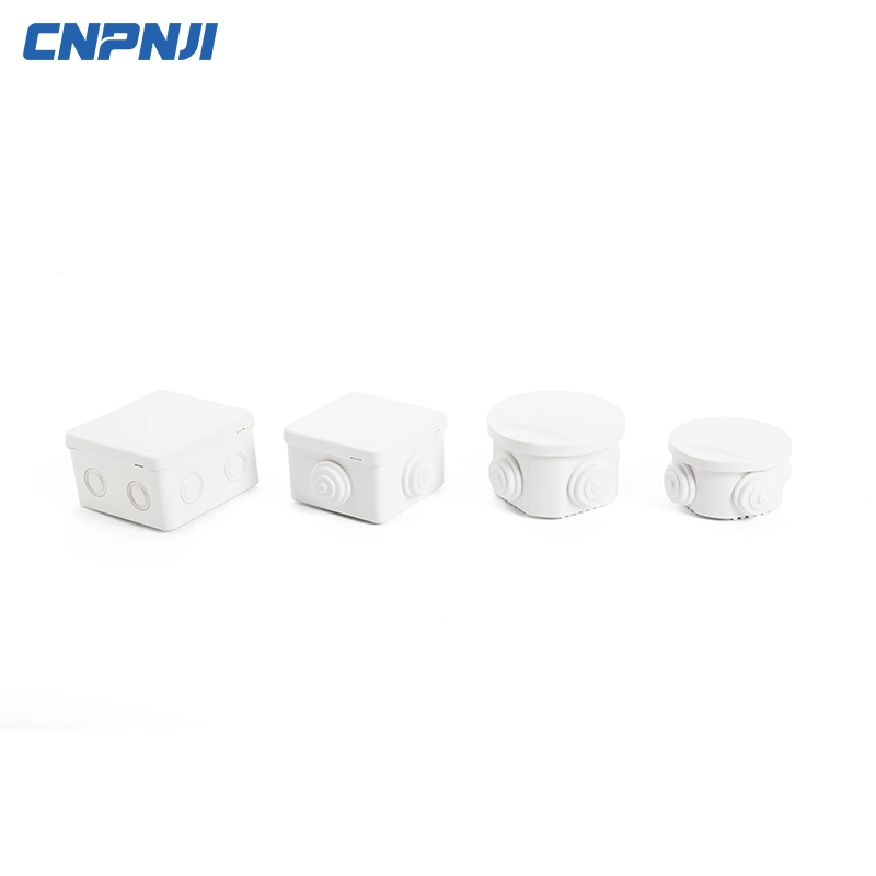 Cnpnji 150*110*70mm Waterproof Electrical Wire Light Gray Reserved Hole Plastic Junction Box