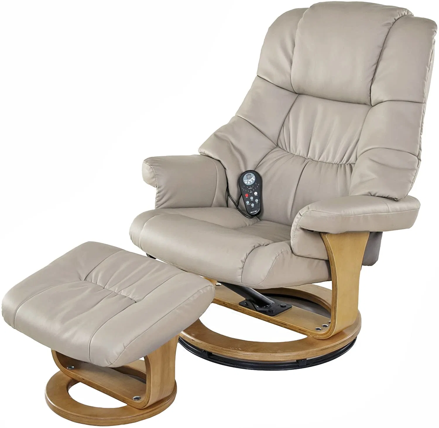 Um moderno design ajustável Geeksofa Couro Cadeira de lazer com otomana e 8 pontos as funções de massagem de vibração (2 no Ottoman 6 Na cadeira)