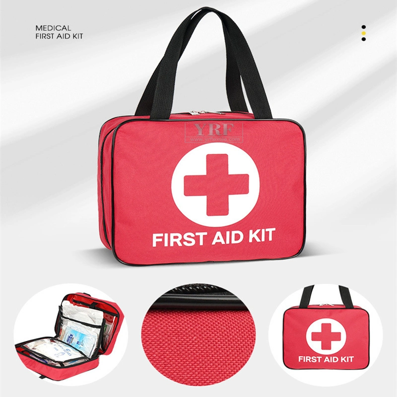 Red First Aid Bag 24*20*9cm Tactical Trauma Bag Medical Storage Bag for First Aid Kits Pack Emergency Hiking Office Medical Kit