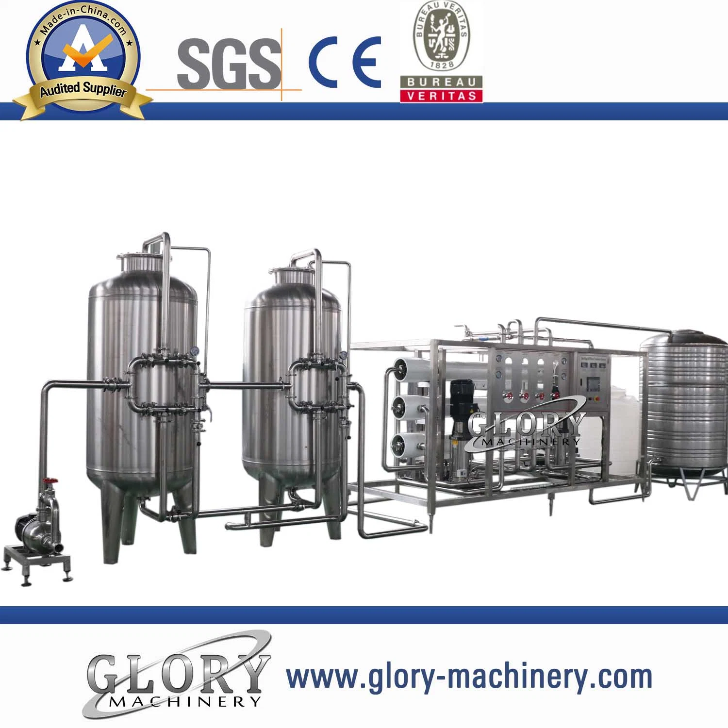 Pure Water Treatment System 2500L/H Two Stages RO