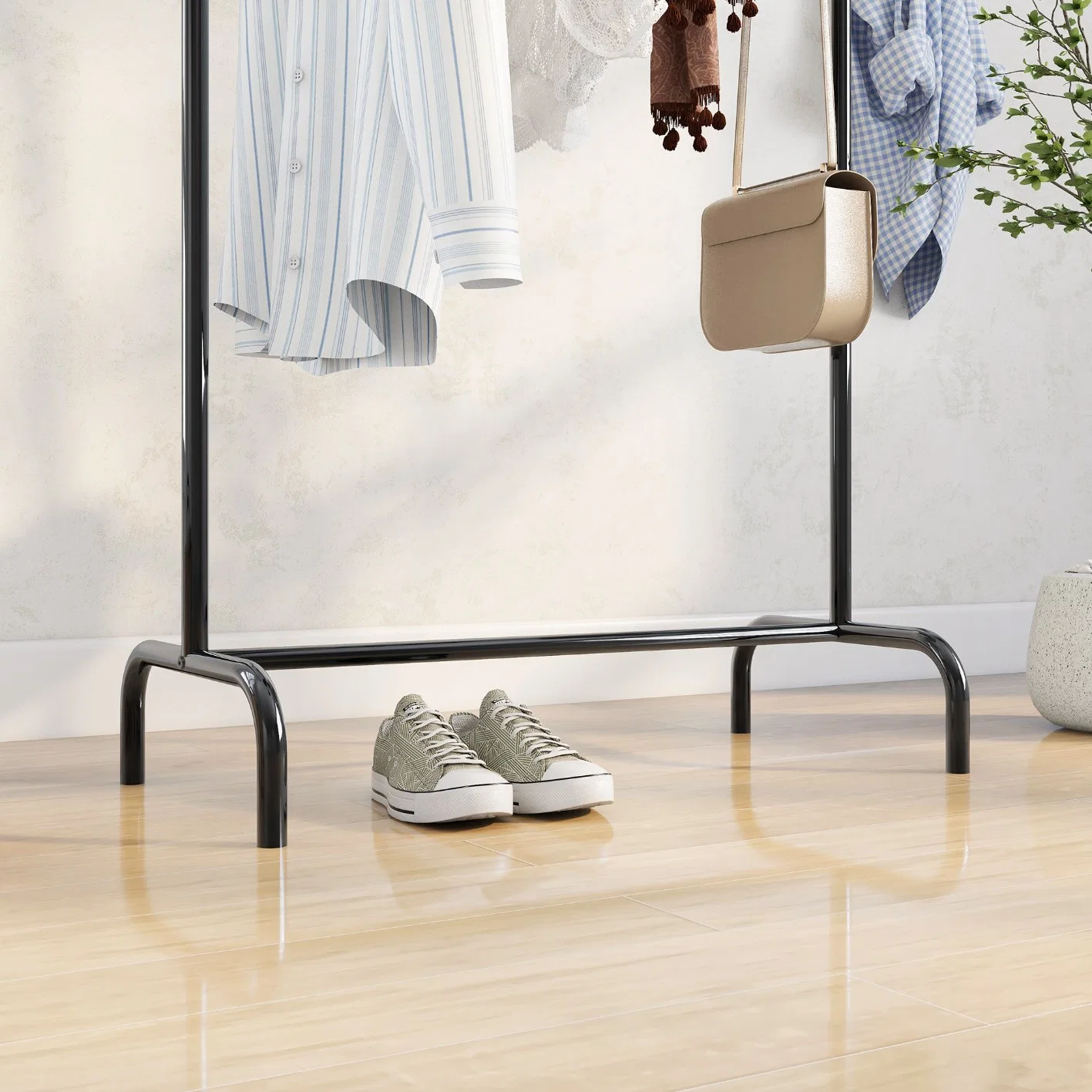 Modern Metal Floor-to-Ceiling Clothes Rack