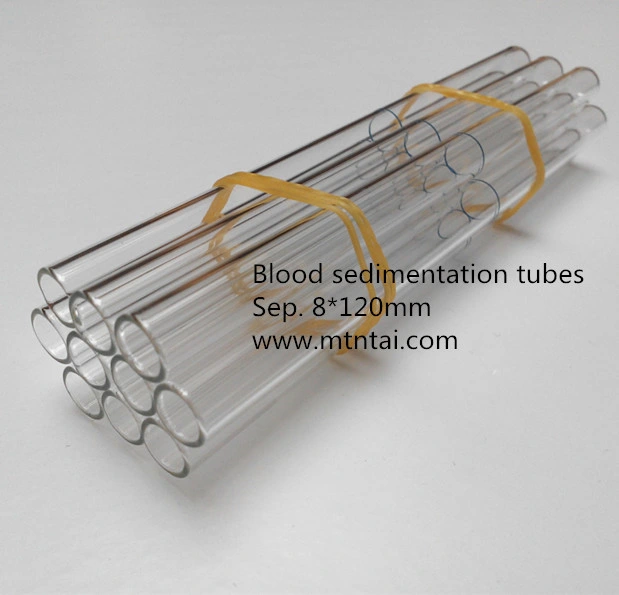 Tubes en verre borosilicaté 8*120 mm pour la sédimentation du sang