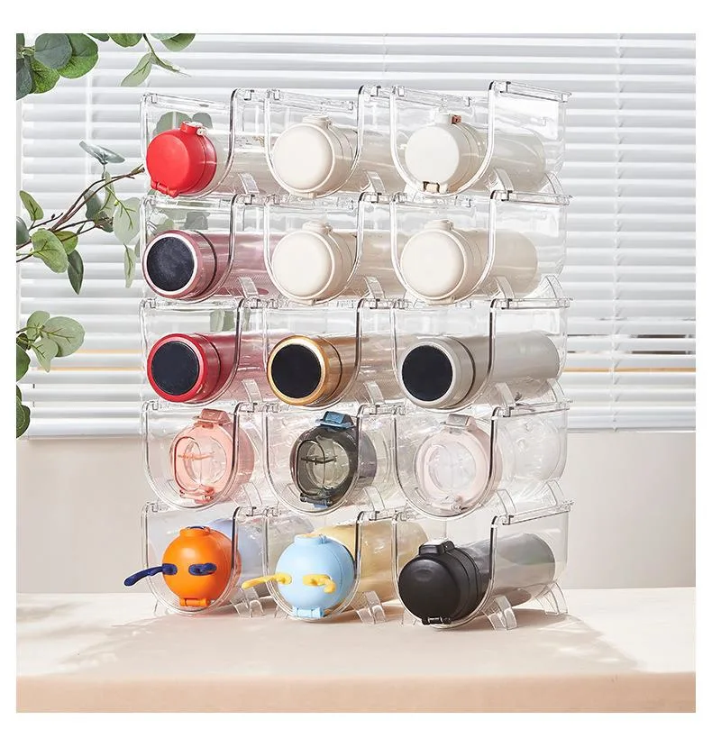 Cup Storage Rack Multi-Layer Transparent Water Cup Storage Rack Light Luxury Refrigerator Beverage Rack Can Be Stacked with Household Cup Holders