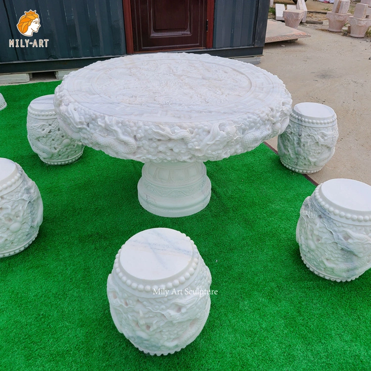 Natural Marble Granite Stone Table and Chairs Set for Garden