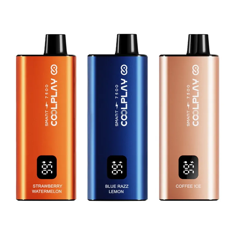 Coolplay Smart 7500 Puff Digital Screen Zbood OEM ODM Verify 0/2/3/5% 7500 Ecigar 11K Kulx Nicorex Bar Disposable/Chargeable Vape