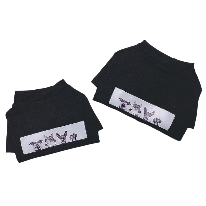 Solid Black Color Cotton Polyester Custom Pattern Dog Clothes