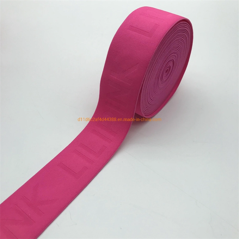 Quality Soft Customized Embossed Logo Band Underwear Elastic Jacquard Webbing Band Tape for Men Boxer Waistbands