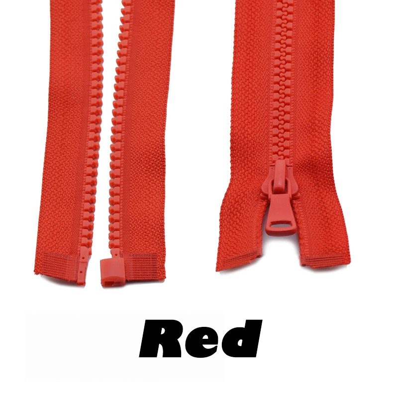 Red Color 5# Open-End Auto Lock Resin Zipper Eco Plastic Sewing Zippers