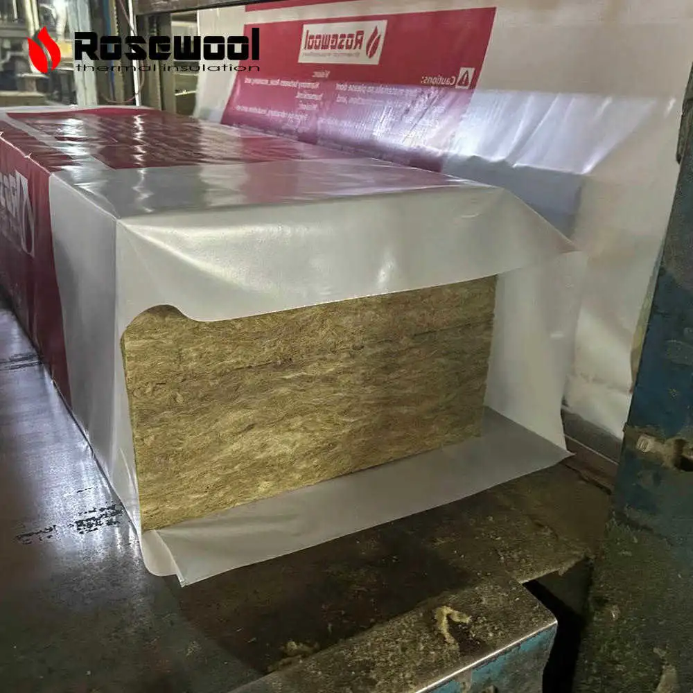 25-150mm 60-150 kg/m³ matériaux d'absorption acoustique Rockwool matériau de construction Rosewool Panneaux acoustiques