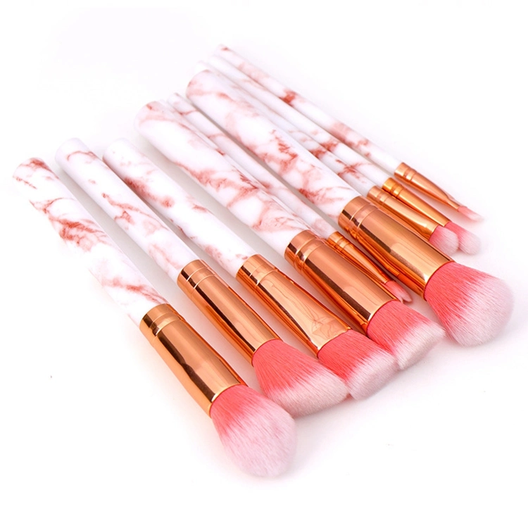 Multi Colors 10 PCS Marble Makeup Brush Set Portable Professional Gradient Color Chinese Style Cute Makeup Brushes Set