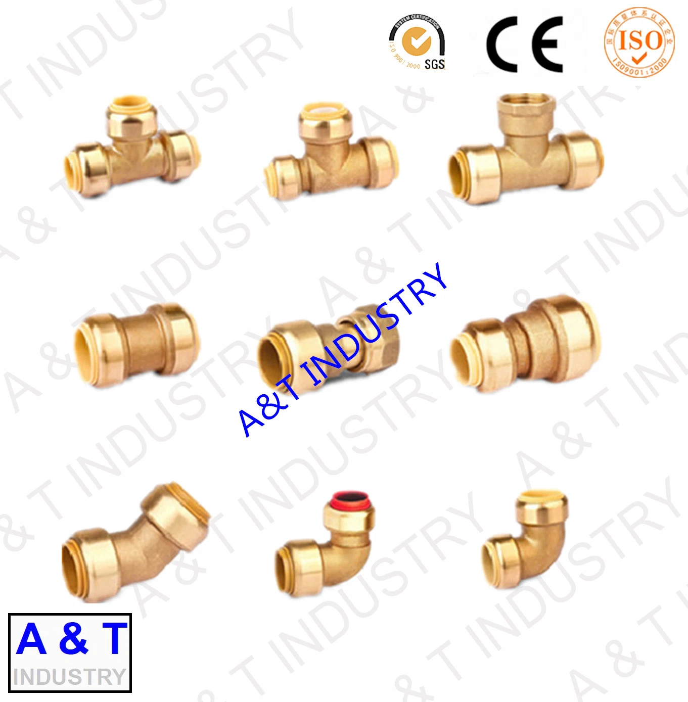 CNC Customized Brass Fitting Parts Electrical Crimp Wire Connector