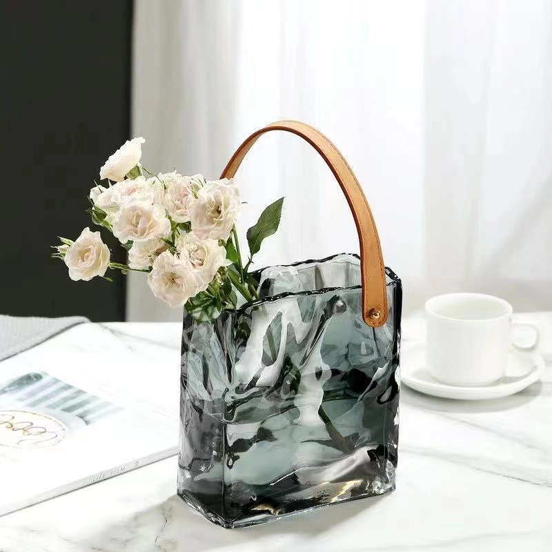 Wholesale/Supplier Glass Craft Handbag Shape Vase for Home Decoration
