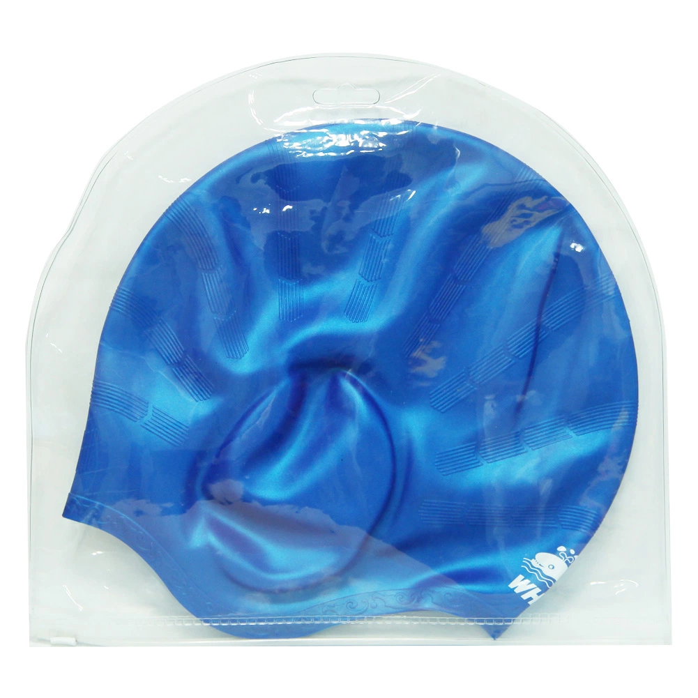 Long Hair Ear Guard Silicone Swim Caps Priviate Color and Artwork Supporting