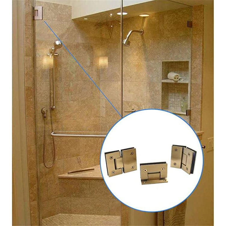 Stainless Steel Glass Door Hardware Gold Shower Hinge