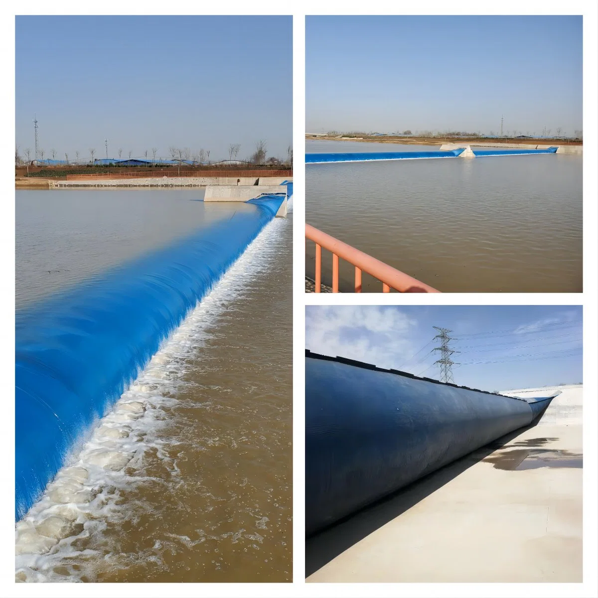 T003 Projet de conservation de l'eau Chine Bon Prix Barrage gonflable en caoutchouc pour l'eau de rivière / Barrage gonflable en caoutchouc étanche / Écluse / Porte de déversoir