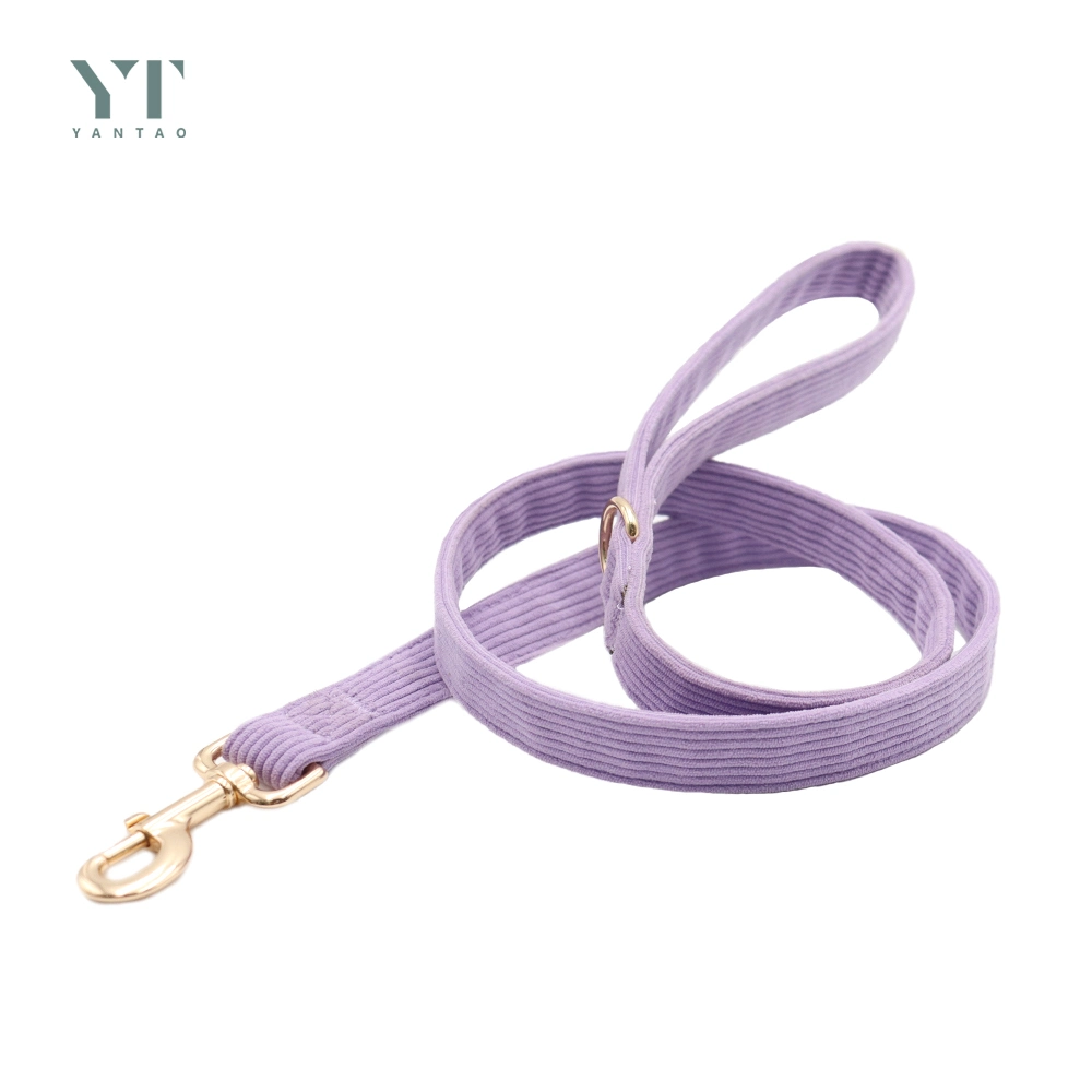 Luxury Custom High quality/High cost performance Purple Corduroy Pet Bag and Collar Set Padded Long Line Leads Dog Vest Carrier Dog Collar for Dogs