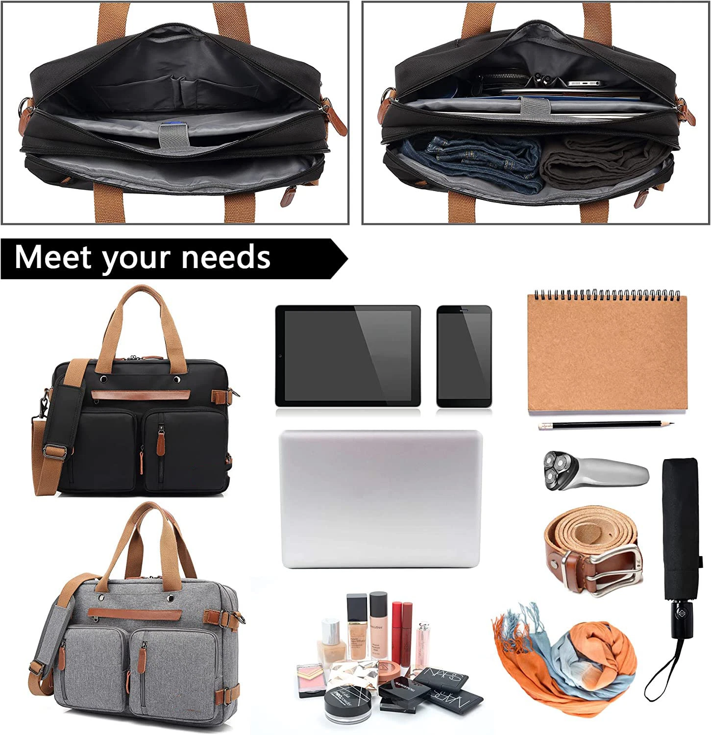 17,3 Zoll Handtasche Office Brieftasche Laptop Tasche Messenger Schultertasche Notebook-Computer für Business Casual oder Schulrucksack für Männer Frauen