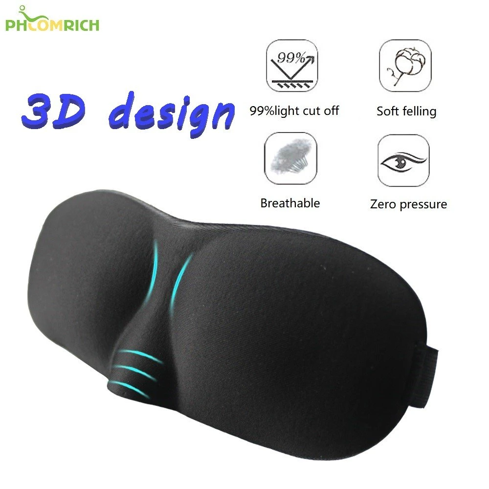 3D Adjustable Elastic Band Memory Foam Zero Pressure Custom Logo Contoured Eye Mask