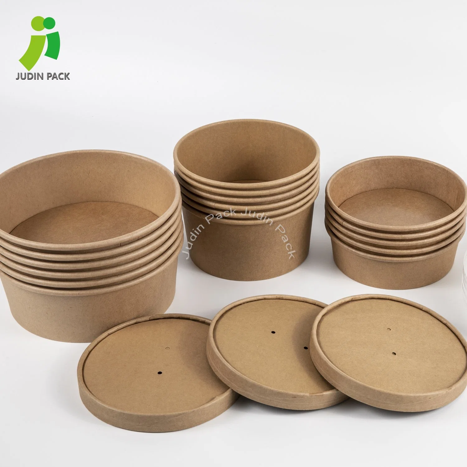 China Biodegradable Bamboo Pulp Paper Salad Bowl with Plastic Lid