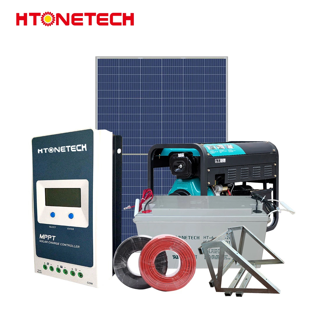 Htonetech off Grid Solar Storage System Wholesale/Supplierrs China 300W 3013W Polycrystalline Silicon Solar Cells 70kVA Diesel Generator Hybrid Solar System 150kw