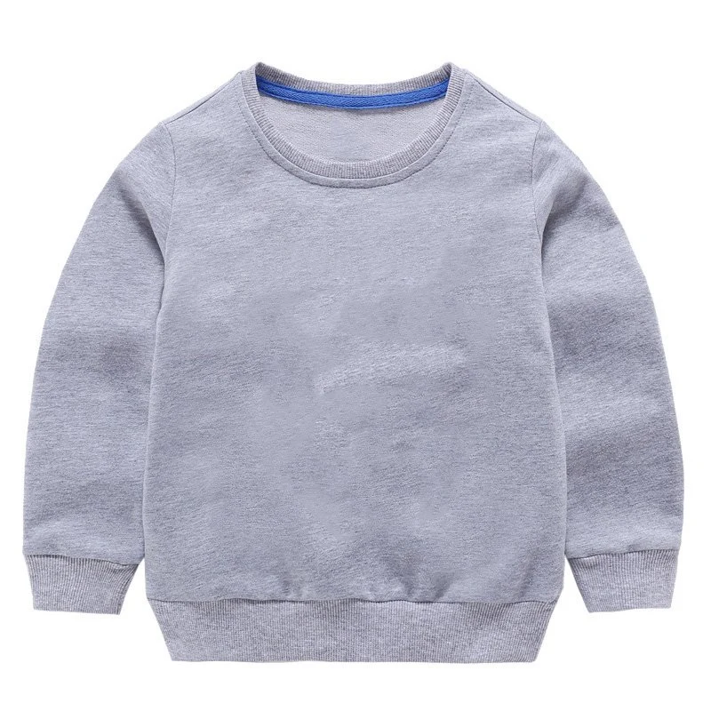 Wholesale/Supplier 100% Cotton Boys and Girls Solid Color O-Neck Sweatshirts Plain Hoodies Kids Pullover