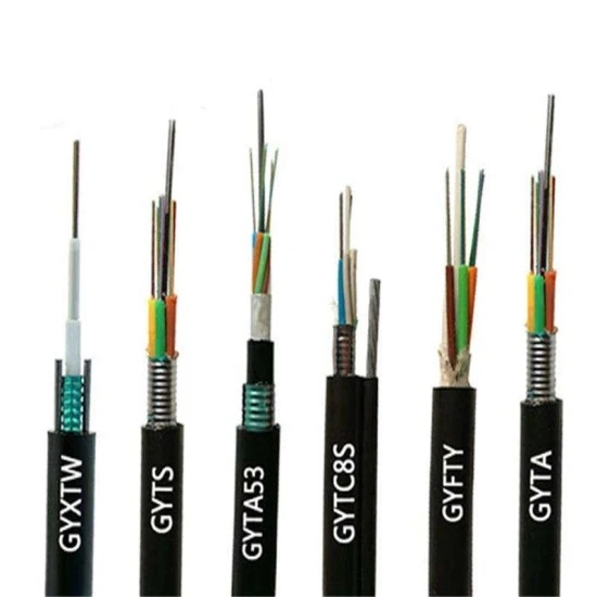 Outdoor Fiber Optical Cable GYXTW G652D Steel Tape Water Proof PE Jacket