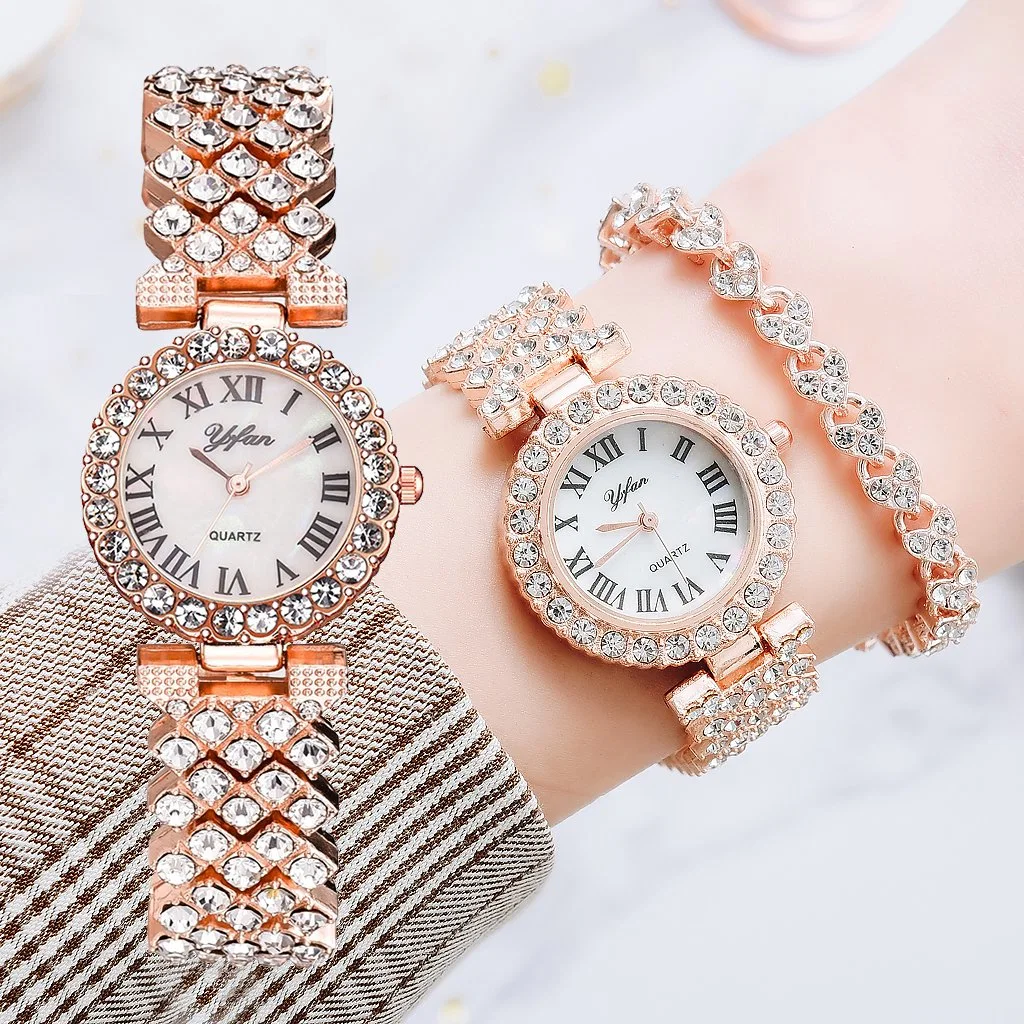 Gold Ladies Wrist Watches Dress Watch Women Crystal Diamond Watches