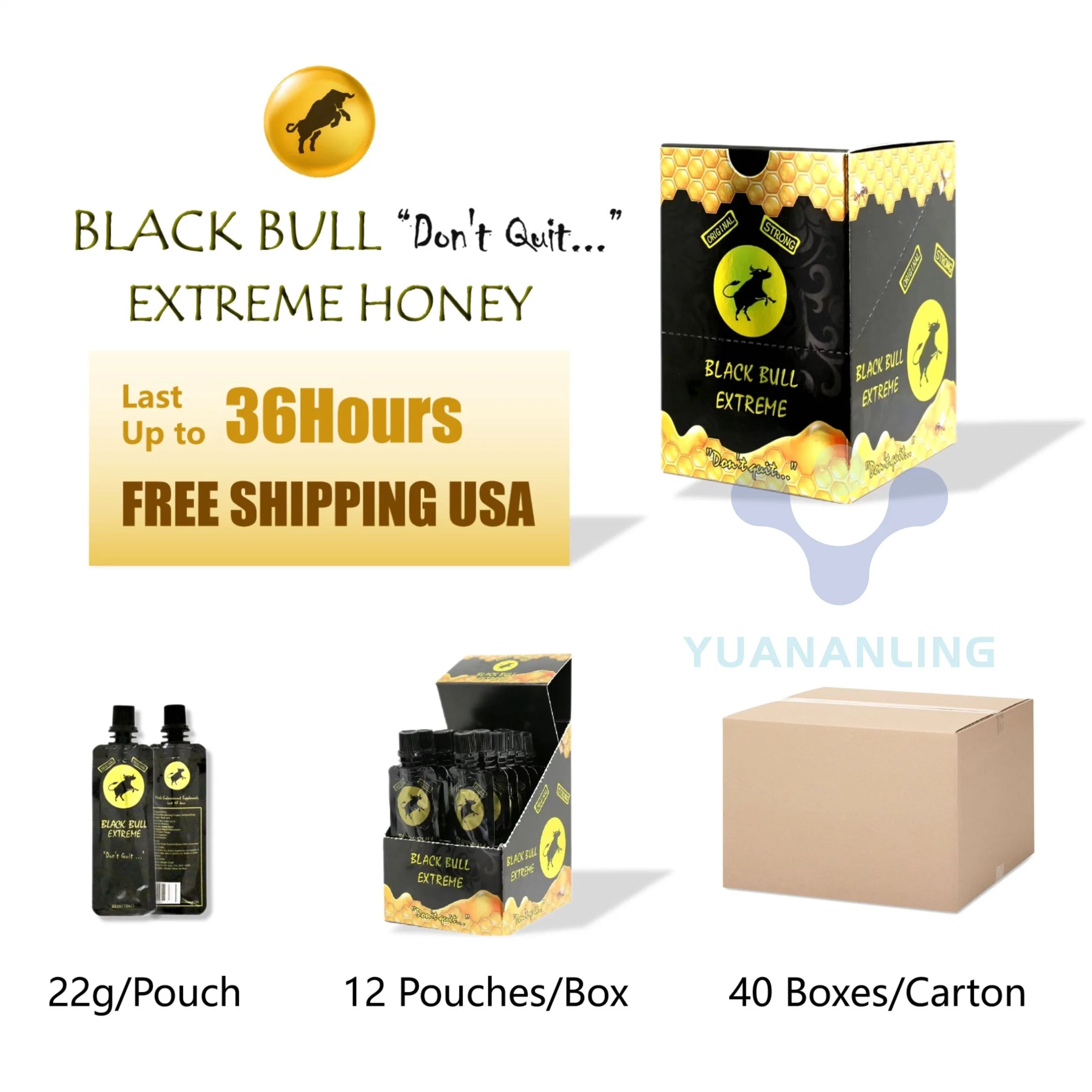 OEM Black Bull Extreme no dejes de Royal Honey VIP Male Duran más