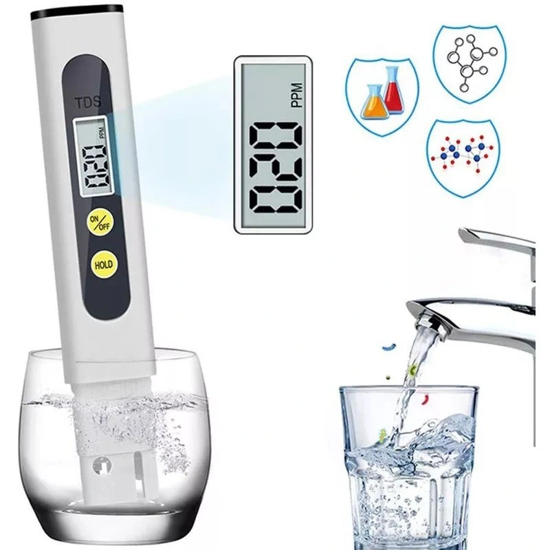 Medidor de temperatura portátil de TDS (sólidos dissolvidos totais) de temperatura digital 3 em 1 Luz de fundo da caneta Sensor de água do filtro de água desligado automaticamente