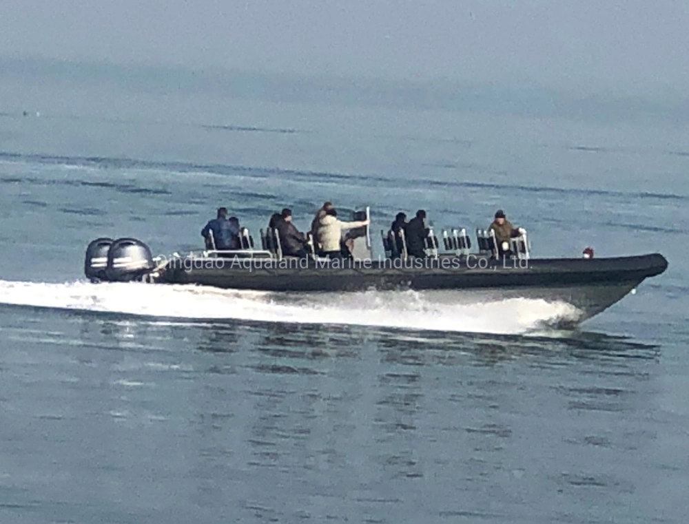 O Parque Aquático Aqualand 26fefet-38pés 8.3m-11.5m 22pessoas casco de fibra rígida Motor insufláveis tripulação passageiros costela barco de velocidade com marcação CE Classe B (Costela1150)