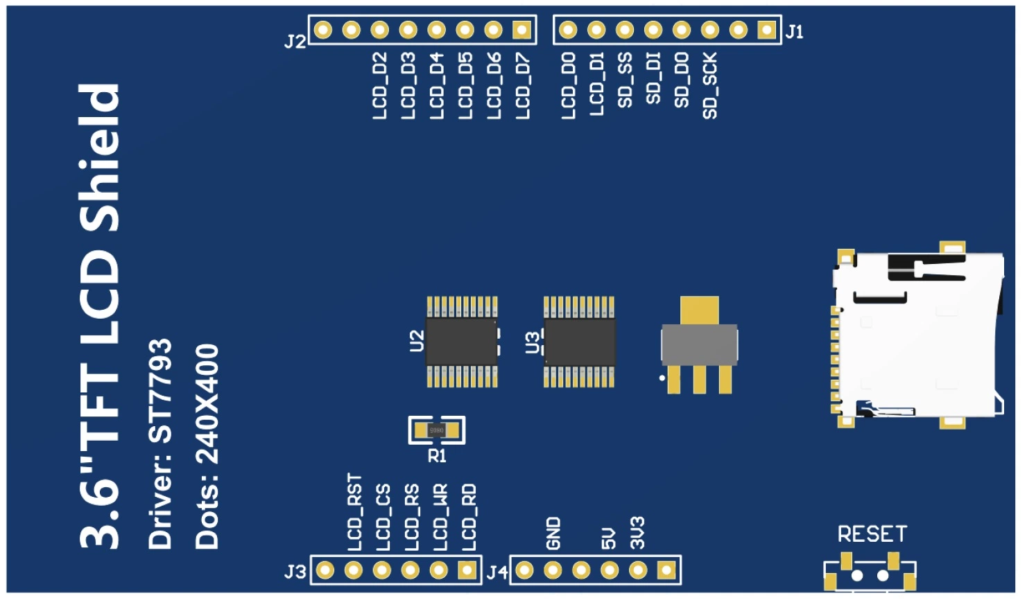 3.6 Inch Resolution 240X400 Driver St7793 Arduino Uno and Mega2560 Resistive Touch LCM Module