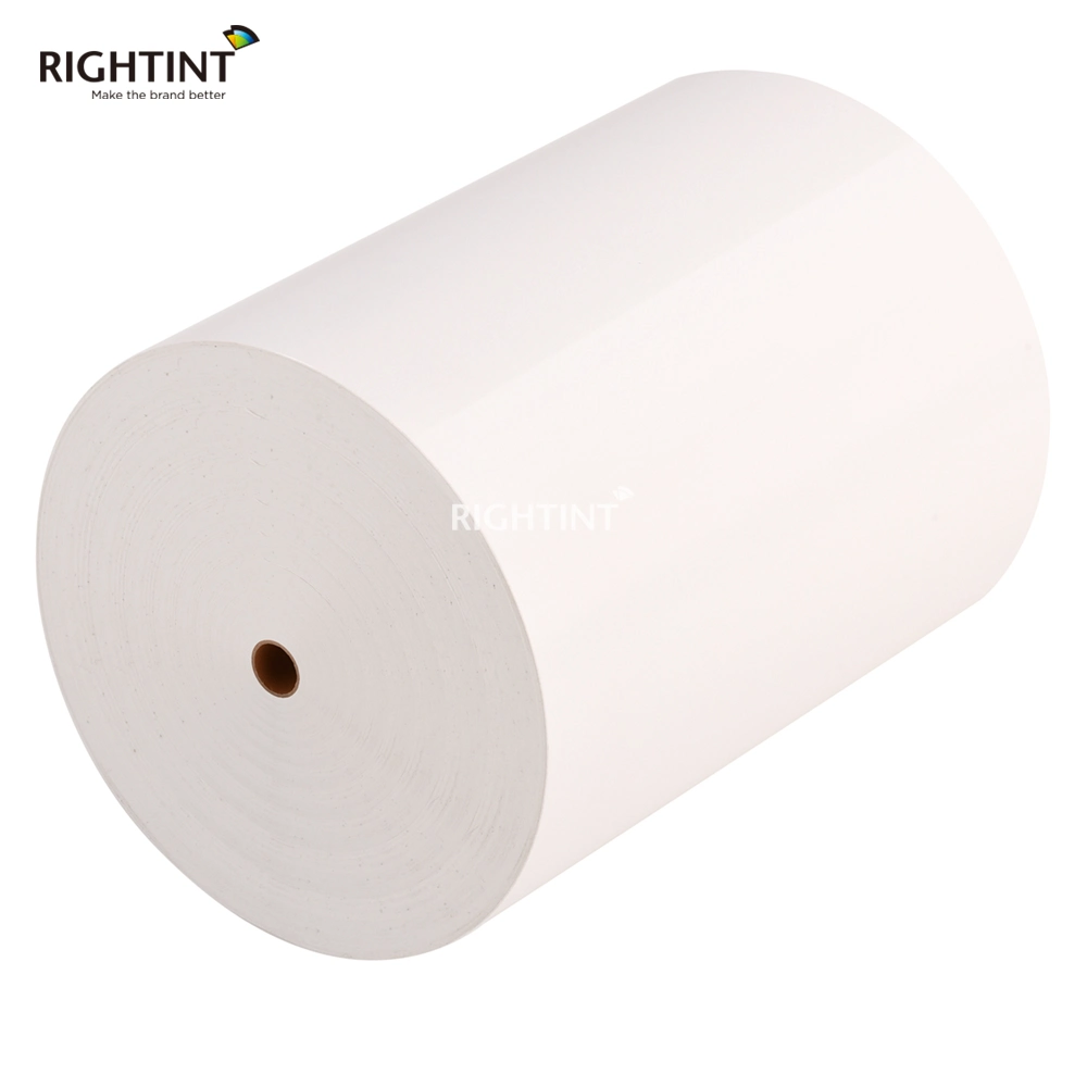 Fabricación Rightint adhesivo fuerte Shanghai autoadhesivo personalizado etiqueta OEM semi papel satinado