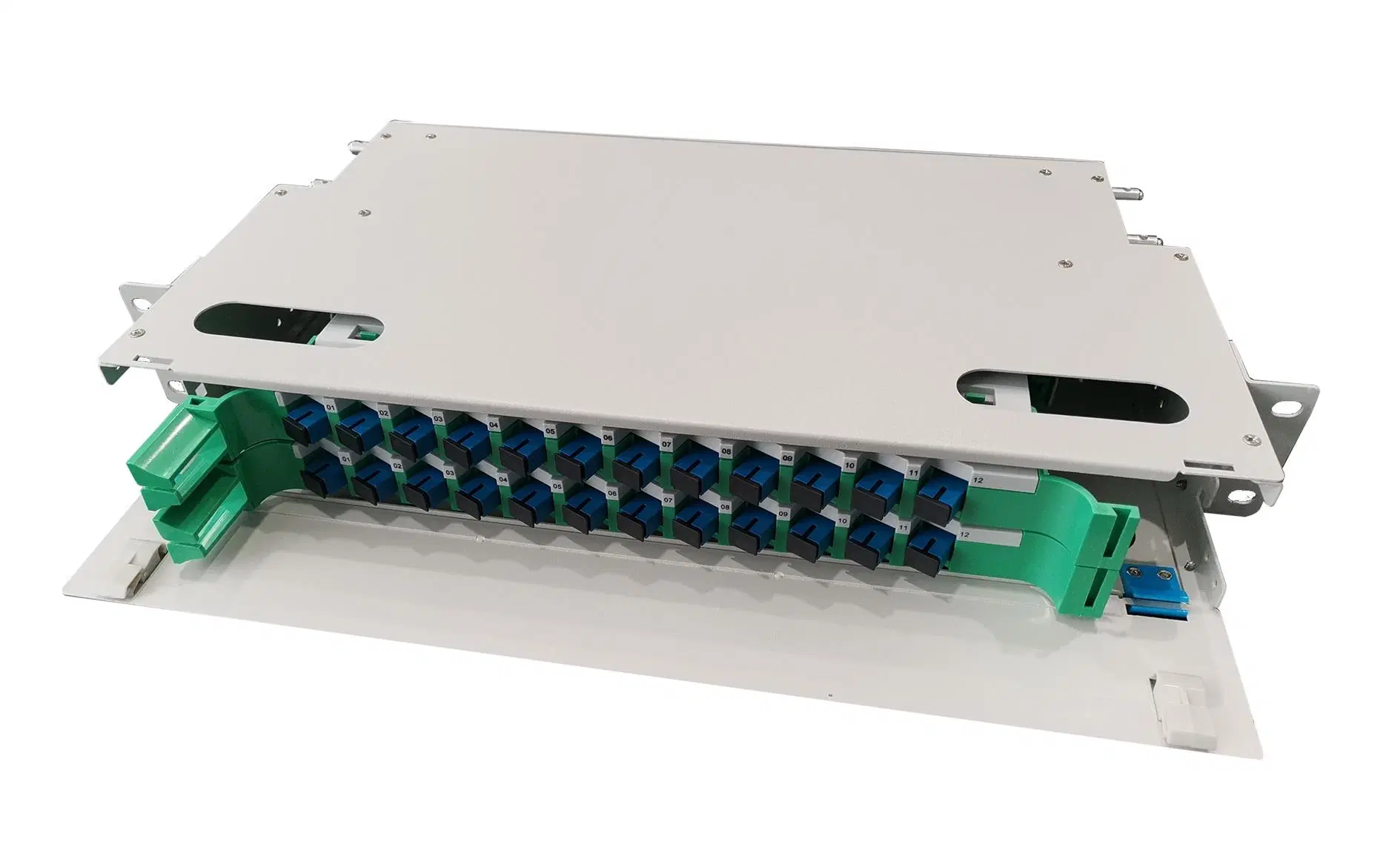 Fiber Optic Splicing and Distribution Box 19" Rack Mounted.