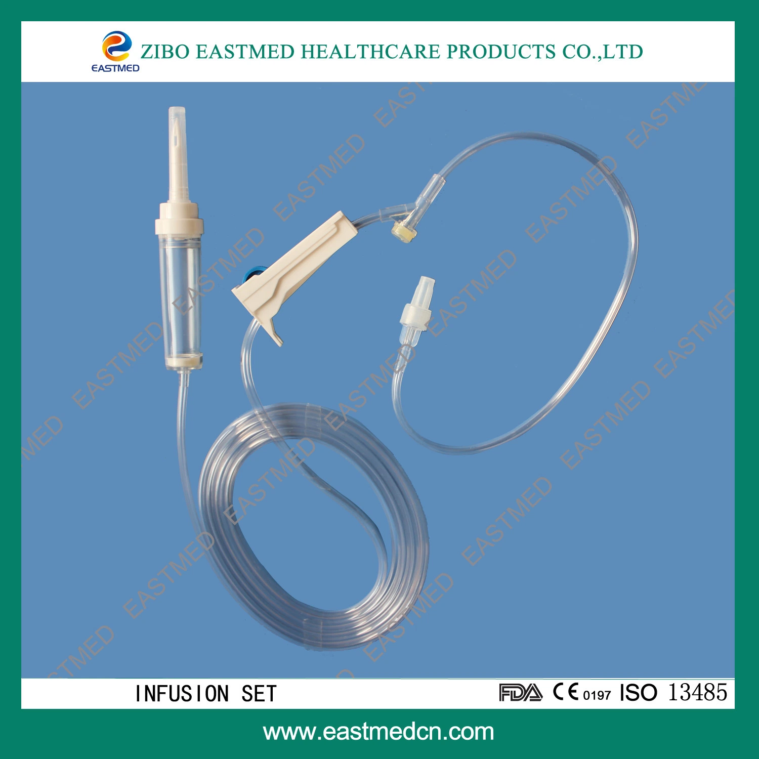 Disposable Medical Non-Vented Drip Chamber Luer Slip with Needle 1.25m Infusion Set