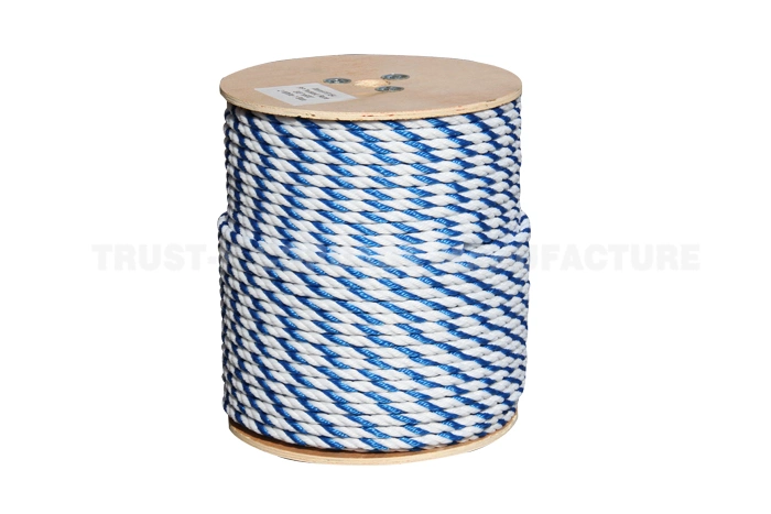 China Supply White with Blue Nylon PP 3 Strand Twisted Rope