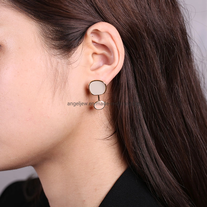 Fashion Jewelry Simple Design Factory Wholesale/Supplier Jewellery Enamel Eardrop 925 Sterling Silver Cubic Zirconia Moissanite Fine Earring