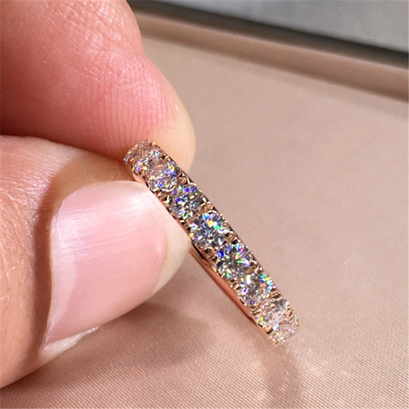 Fashion Luxury Women Ring Micro Paved Big Round Promise Ring