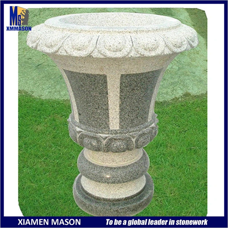 Roman Style White Marble Made Garden Flower Pot
