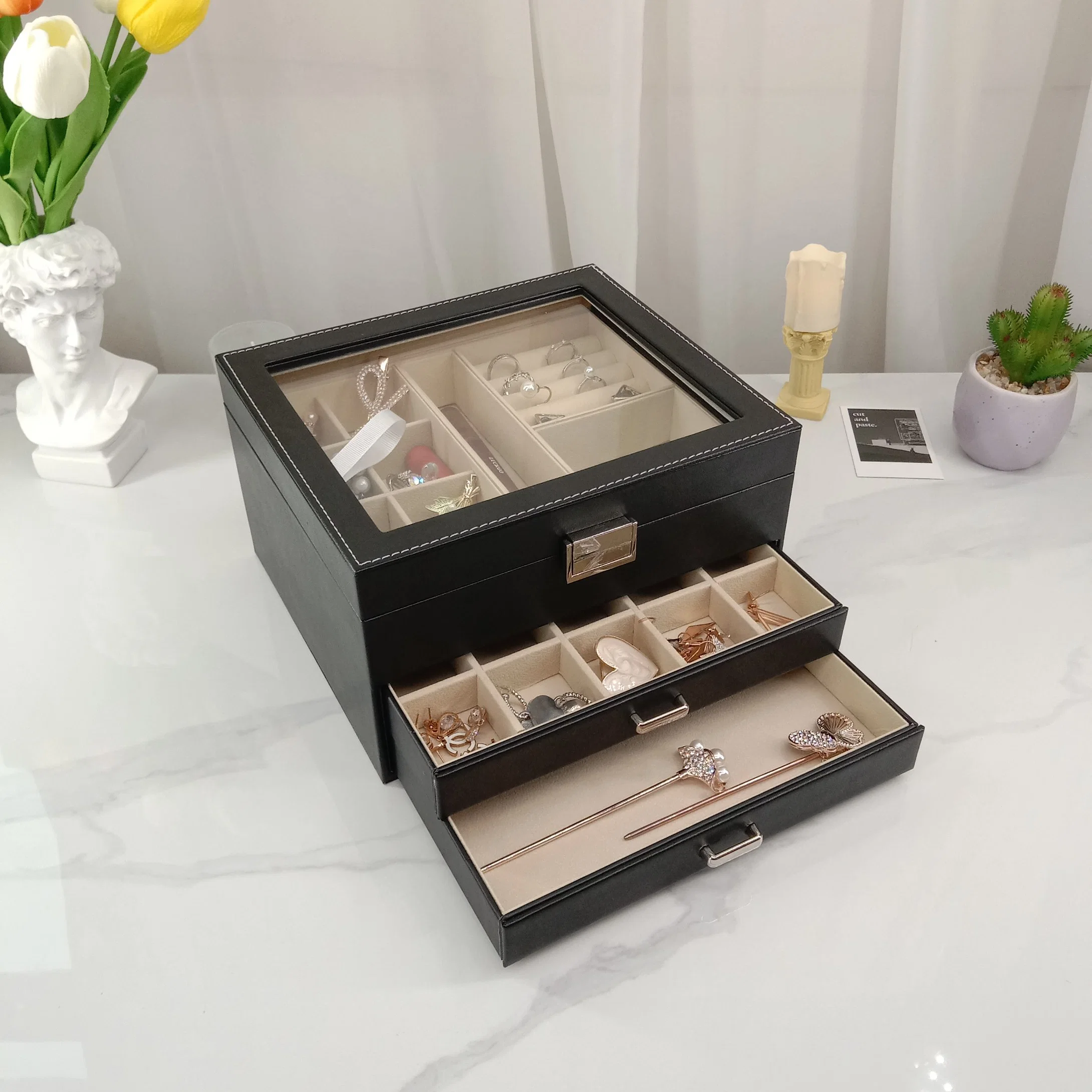 OEM ODM Double-Layer Jewelry Box Manufacturers Customized Drawer Jewelry Storage Box