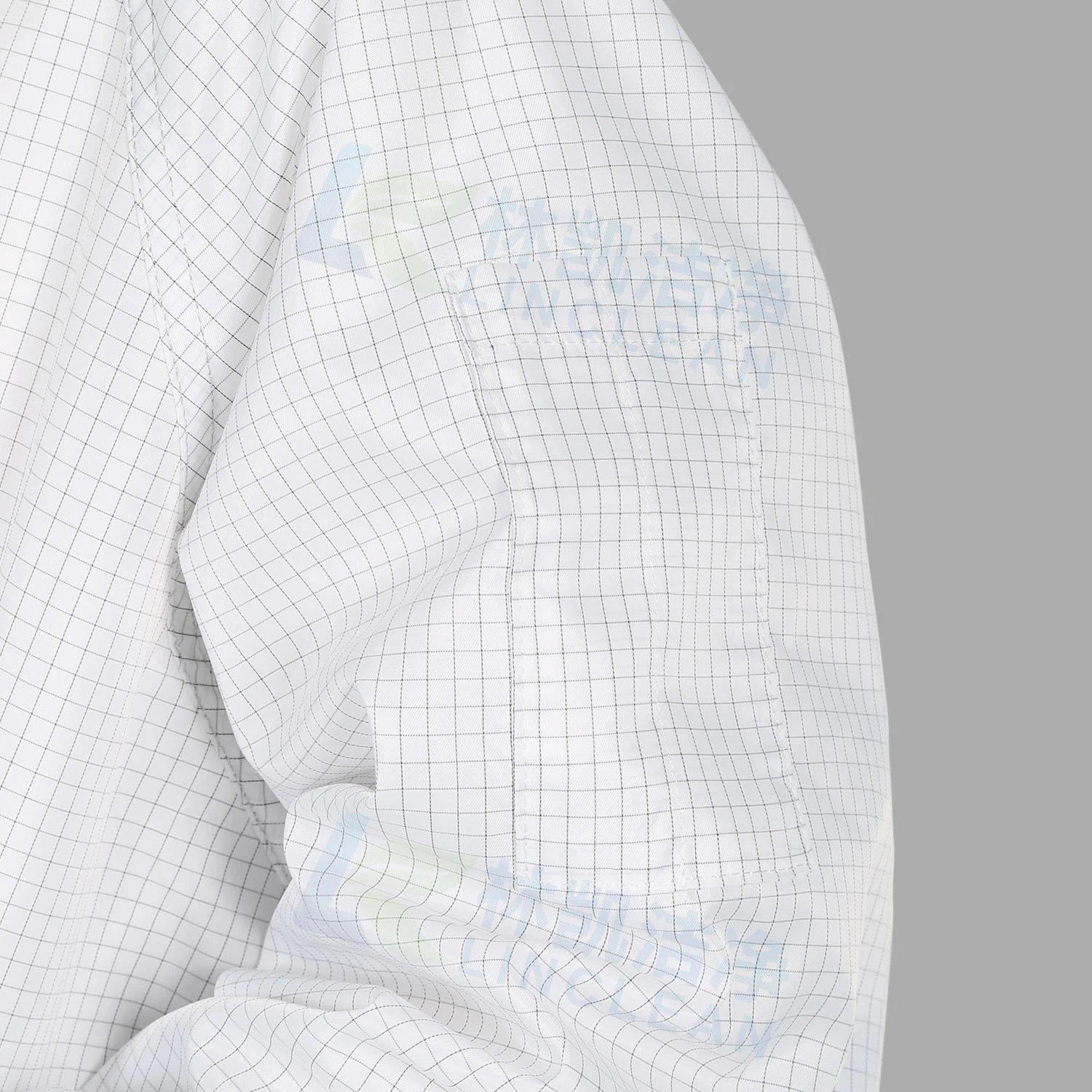 White 5mm Grid Hooded Jacket Lab Use Washable Work Uniform ESD Cleanroom ESD Garment