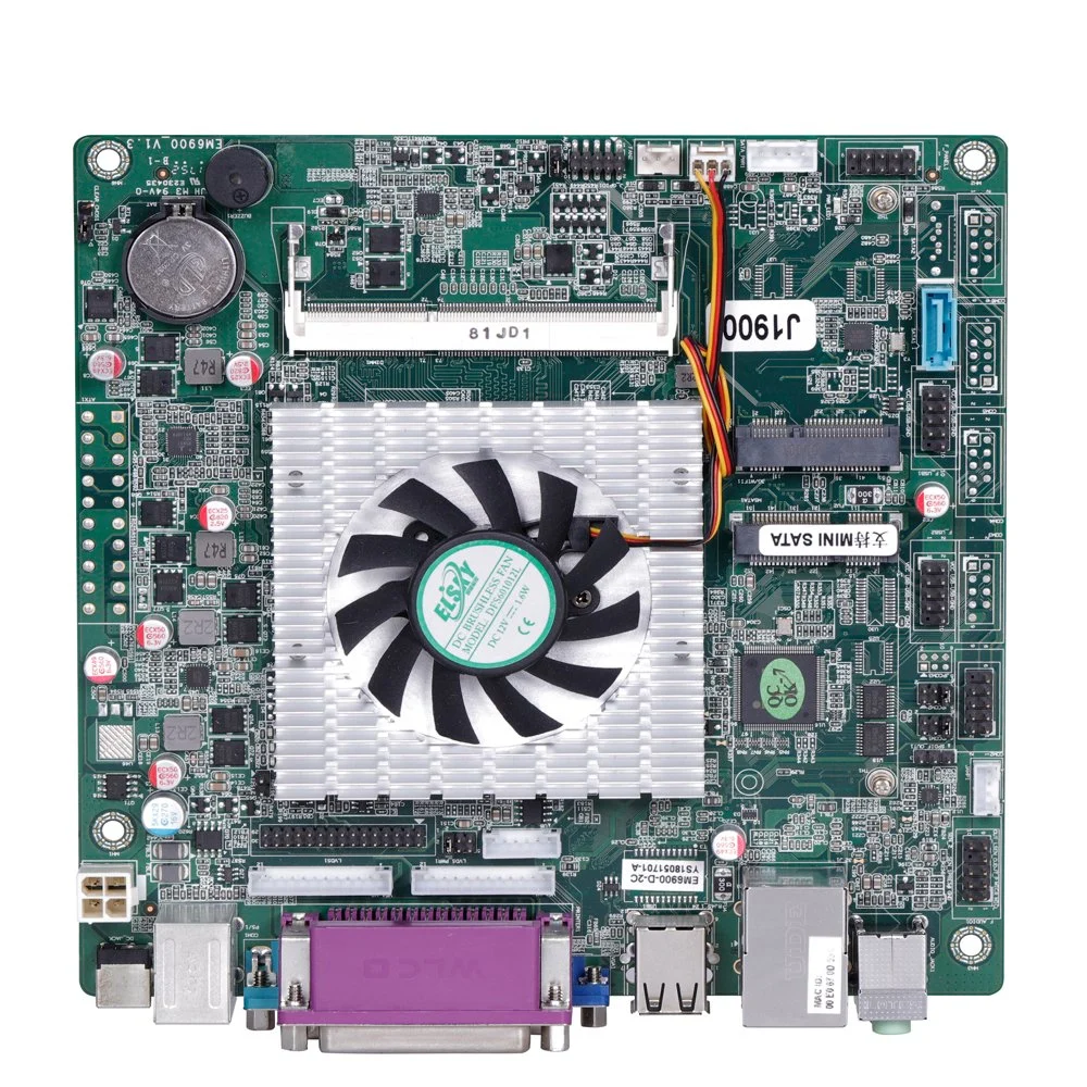 Processador Elsky Quad Core de 2,42 GHz I3 Em6800d J1800 DDR3 de 8 GB Placa-mãe de 2.5 polegadas sem ventilador PS/2 LPT para PC Box