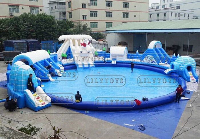 Inflatable Water Park Giant Amusement Park with Big Pool