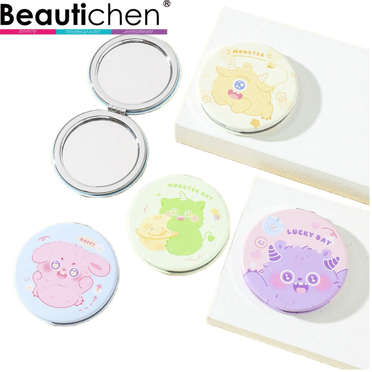 Beautichen Double Sided Wholesale/Supplier Cosmetic Mirror Small Square Hot Selling Compact Mirror