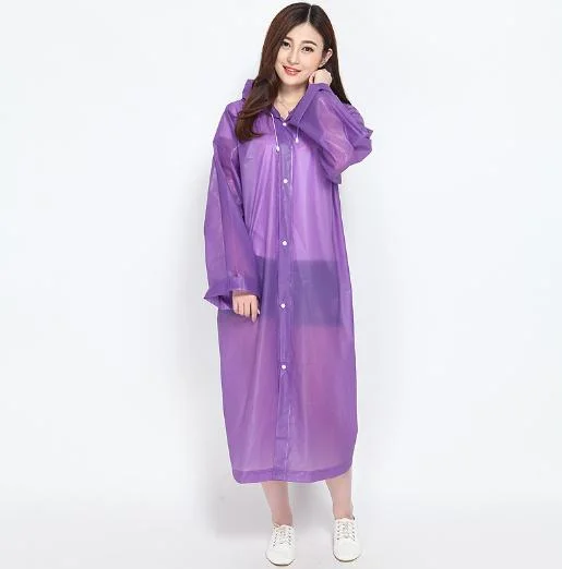 Custom Günstige Outdoor transparent Einweg wasserdicht EVA Regenbekleidung Unisex Erwachsene Regenmantel Regen Poncho