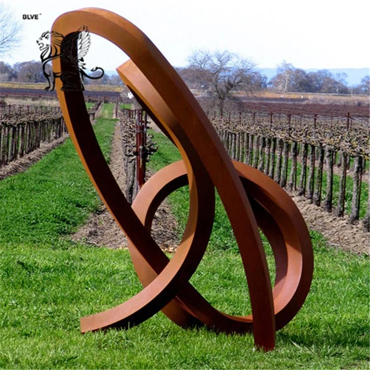 Modern Garden Decoration Abstract Corten Steel Polished Sculpture Csg-02