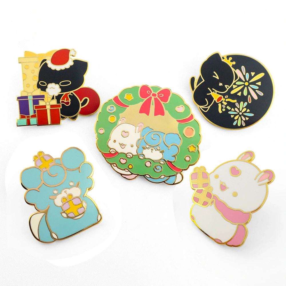 Factory Custom Metal Enamel Cartoon Animals Souvenir Badge for Promotional Gift